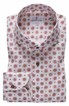 Emanuel Berg Slim Fit Hybrid Knit Dress Shirt