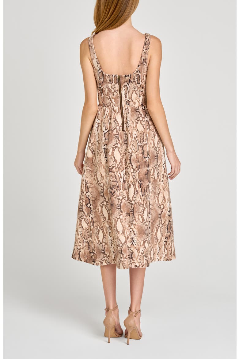 Savanna Snakeskin Print A-Line Dress, Alternate, color, BROWN SNAKE