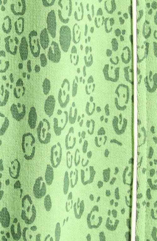 Mini Rodini Kids' Mini Leopard Print Organic Cotton Joggers In Green