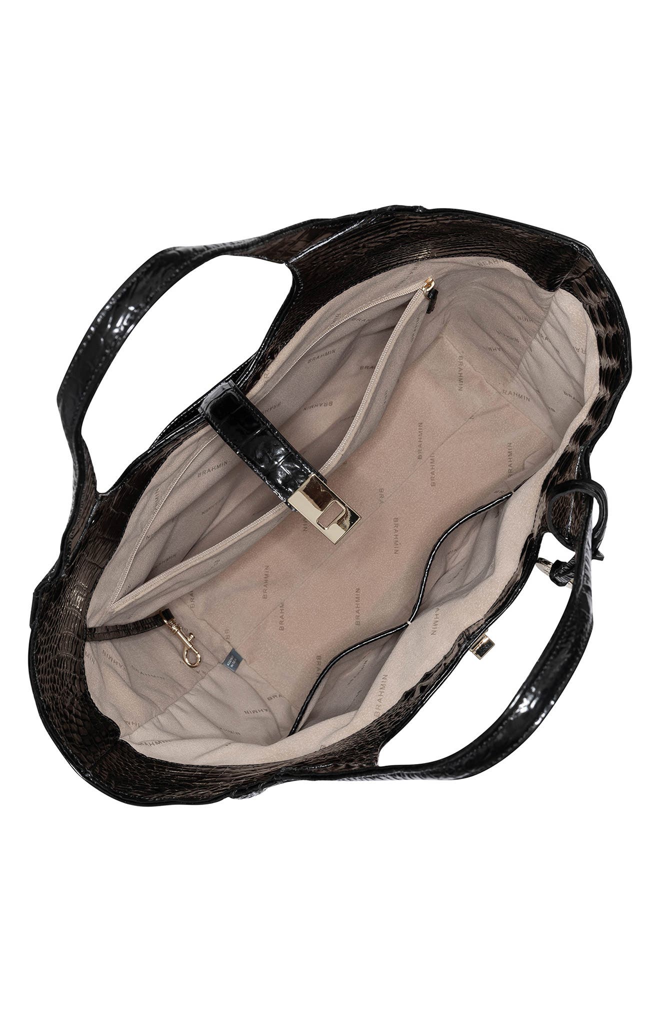 Brahmin Carla Croc Embossed Leather Tote, Alternate, color, 