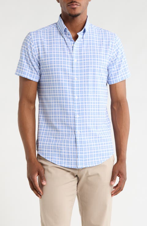 Plaid Print Button-Down Shirt