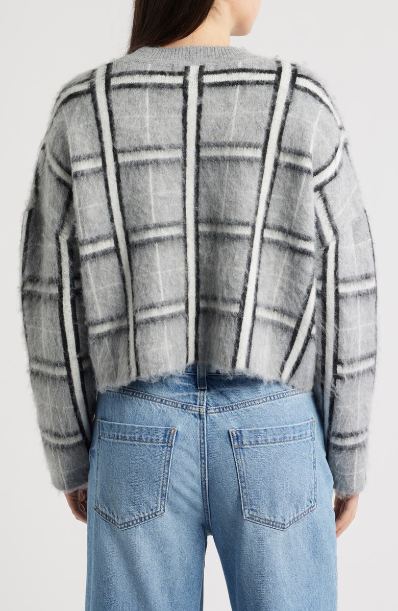 DELUC Jacob Plaid Jacquard Mock Neck Sweater, Alternate, color, Grey Melange