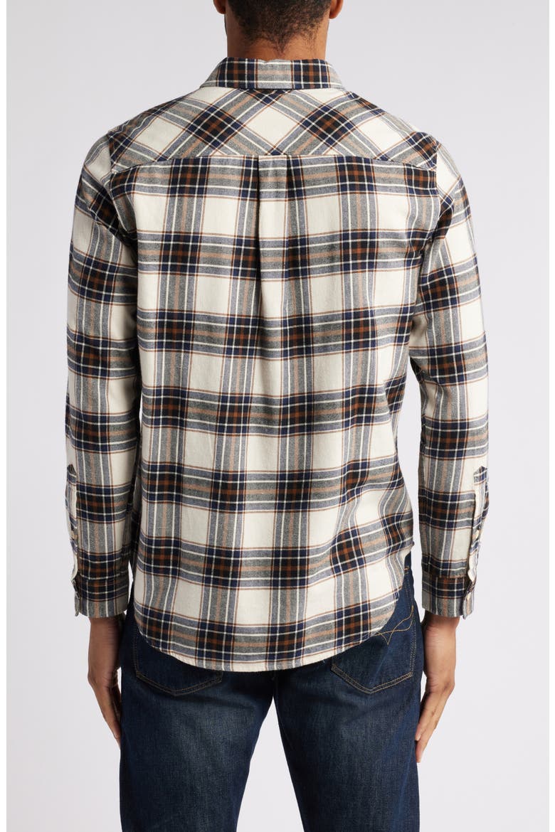 Aiden Plaid Flannel Button-Up Shirt, Alternate, color, FINE PLAID CREAM MULTI