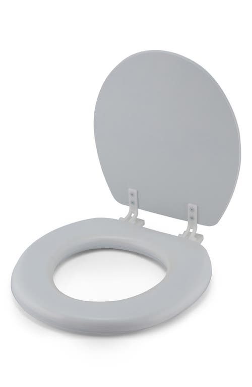 J&v Textiles J And V Textiles Embroidered Padded Soft Round Toilet Seat In Gray