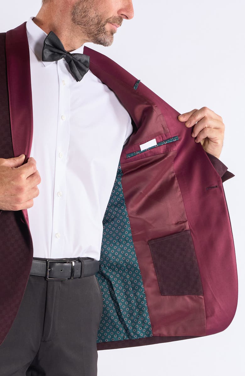 SAVILE ROW CO Jacquard Evening Jacket, Alternate, color, Burgundy