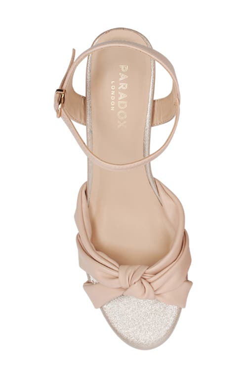 Paradox London Pink Monique Ankle Strap Kitten Heel Sandal In Beige