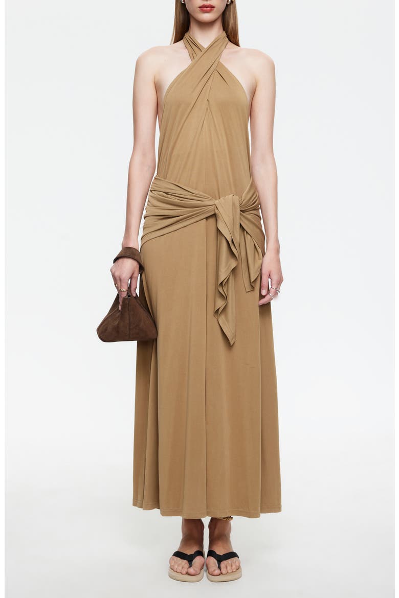 Heavenly Maxi Halter Dress, Main, color, TOPAZ