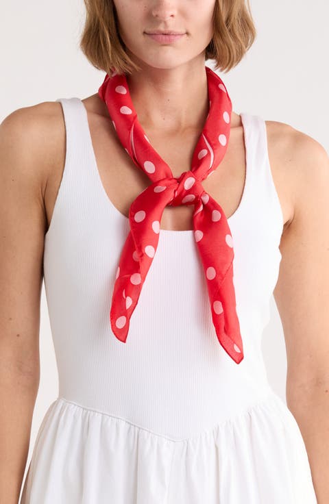 springtime dot silk square scarf