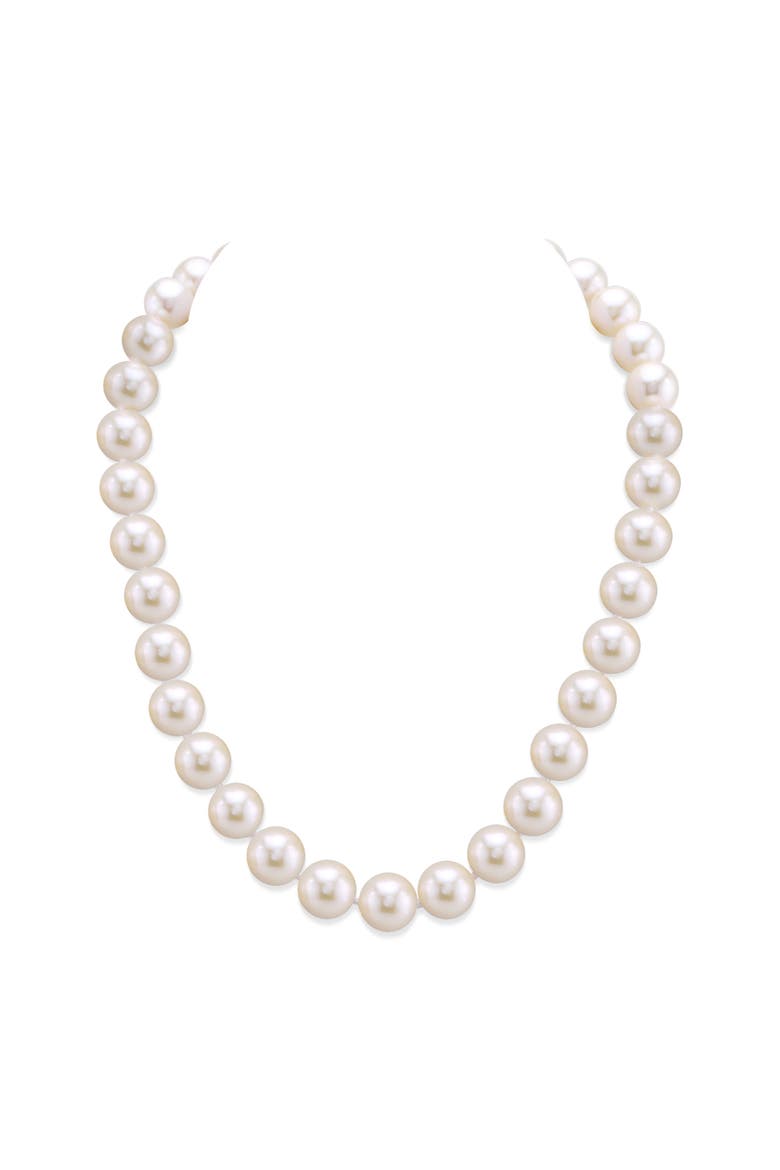 10.5-11.5mm White Freshwater Pearl Necklace - Premier AAAA Quality, Main, color, Yellow Gold Clasp