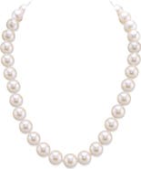 The Pearl Source 10.5-11.5mm White Freshwater Pearl Necklace - Premier AAAA Quality
