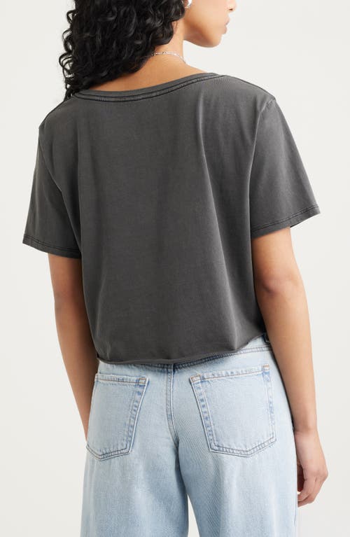 Bp. Washed V-neck Crop T-shirt In Gray