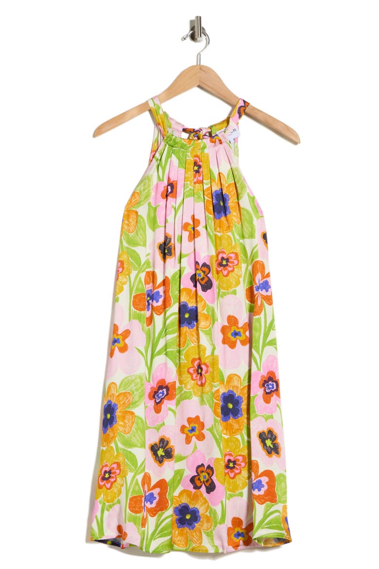 Alisier Print A-Line Dress, Alternate, color, SPICY GARDEN CREME