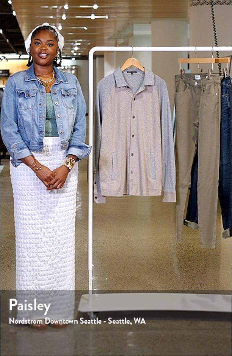 Paolo Varsity Heathered Cotton Knit Button-Up Shirt, sales video thumbnail