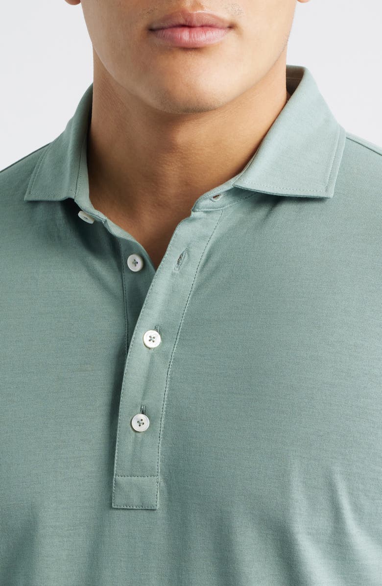 Peter Millar Crown Crafted Cool Long Sleeve Polo, Alternate, color, Willow