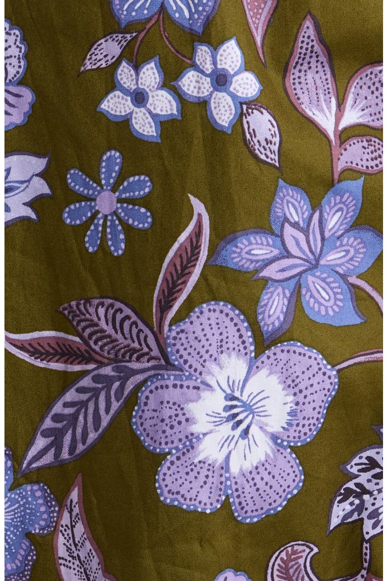 Ordy Floral Print Maxi Dress, Alternate, color, OLIVE-LAVENDER