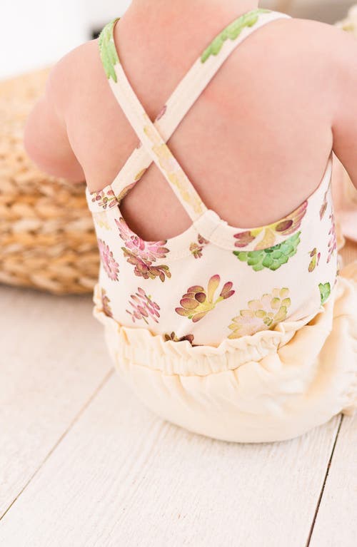 L'ovedbaby Print Organic Cotton Tank Bodysuit & Bloomers Set In Neutral