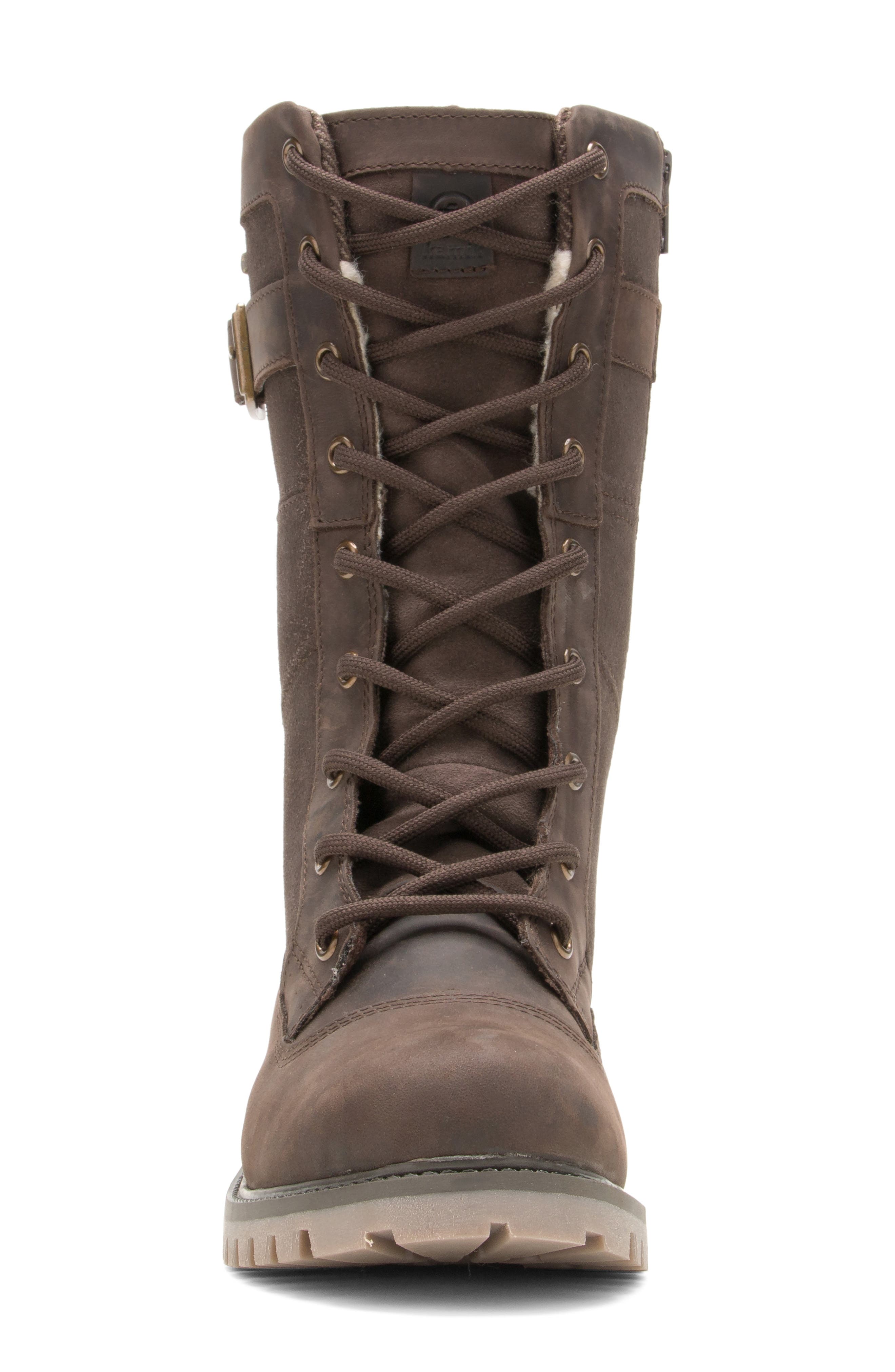 Rogue 10 Waterproof Faux Shearling Leather Boot, Alternate, color, DBR