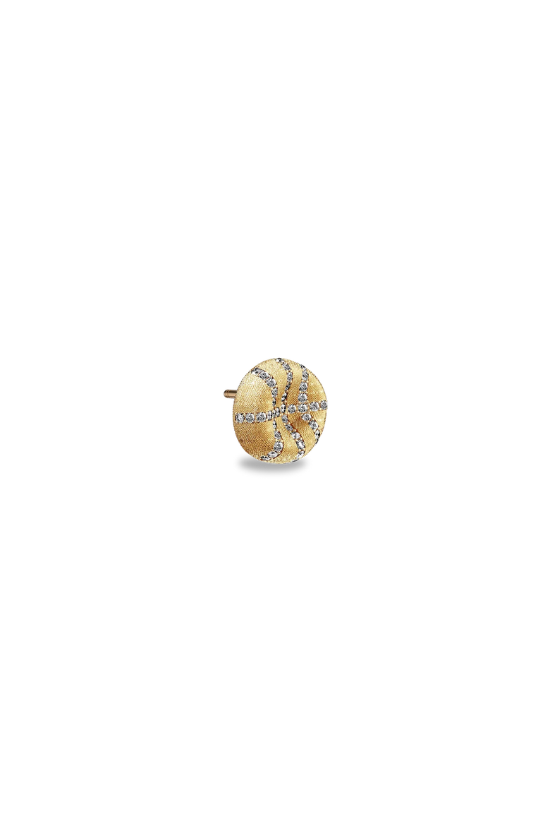 The Basketball Leaking Ball Diamond Pavé Earrings, Alternate, color, Gold / White Diamond