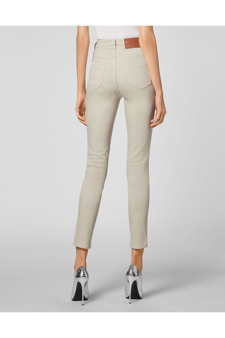 Super High Waist Jegging Iconic Plein Women, Alternate, color, BeigeTwist