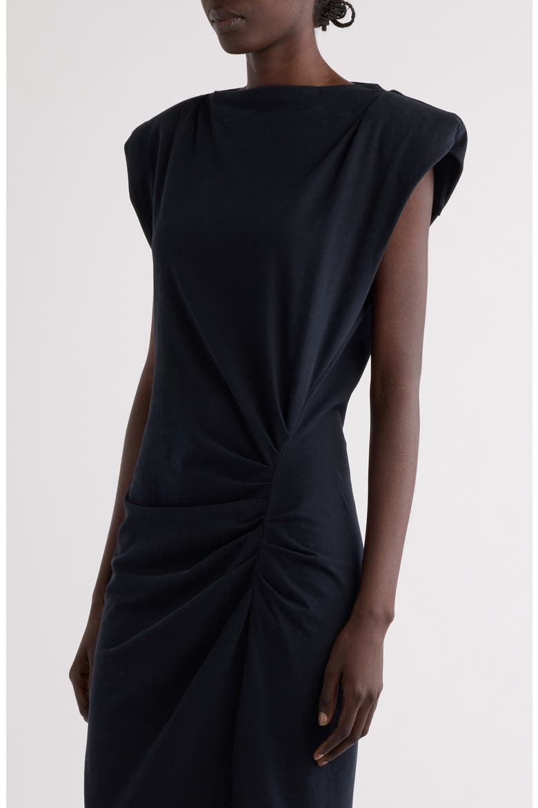Nadela Jersey Midi Dress, Alternate, color, BLACK