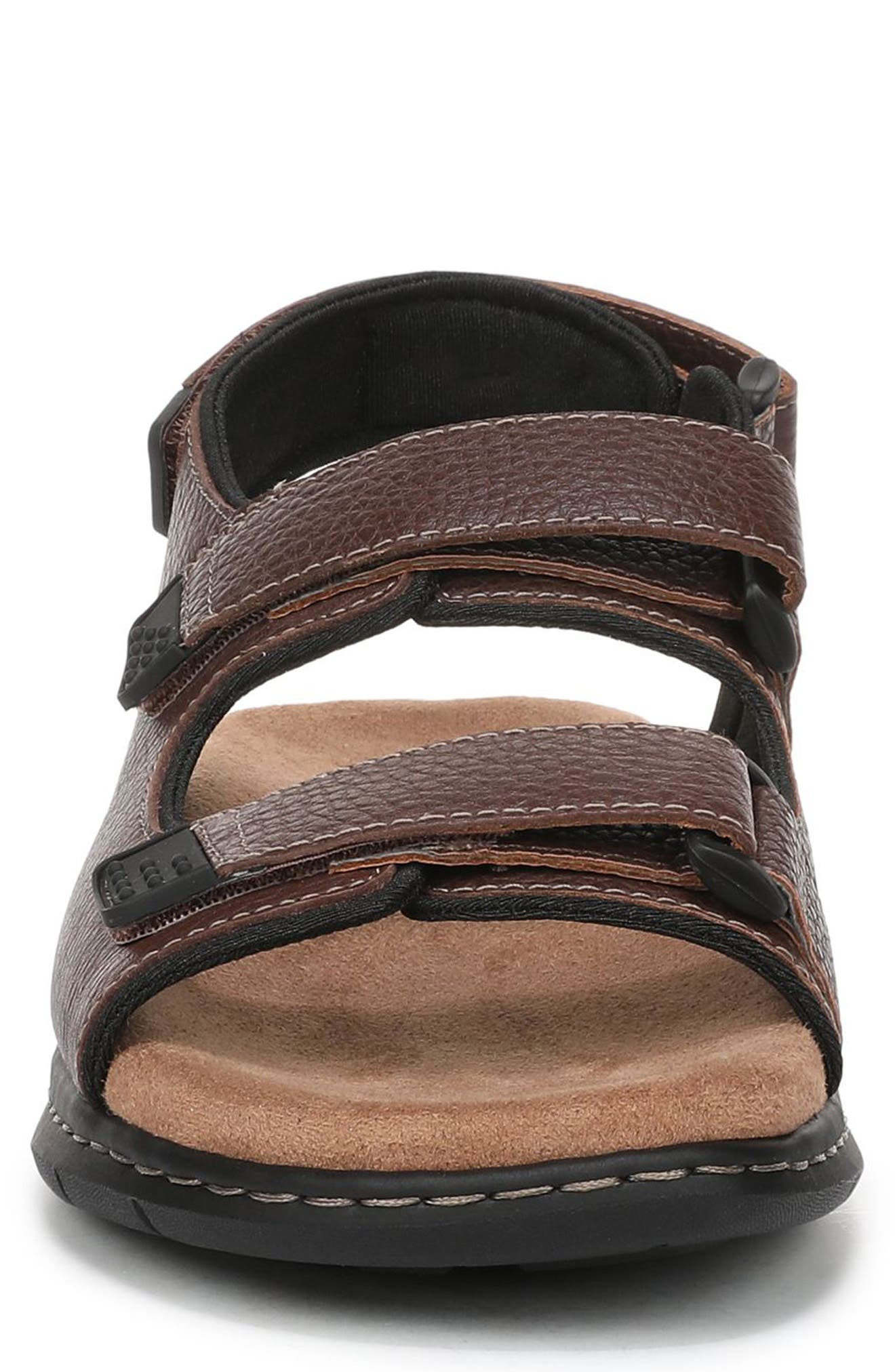 Gavin Hook-and-Loop Sandal - Wide Width Available, Alternate, color, BRIAR BROWN LEATHER