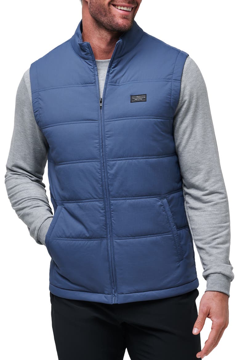 Palisades Nylon Puffer Vest, Main, color, NAVY