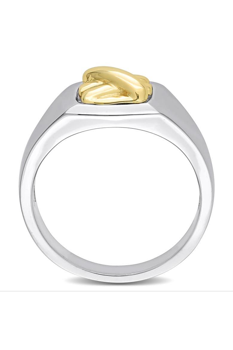 Crossover Motif Signet Ring 14k Gold, Alternate, color, Two-Tone Gold