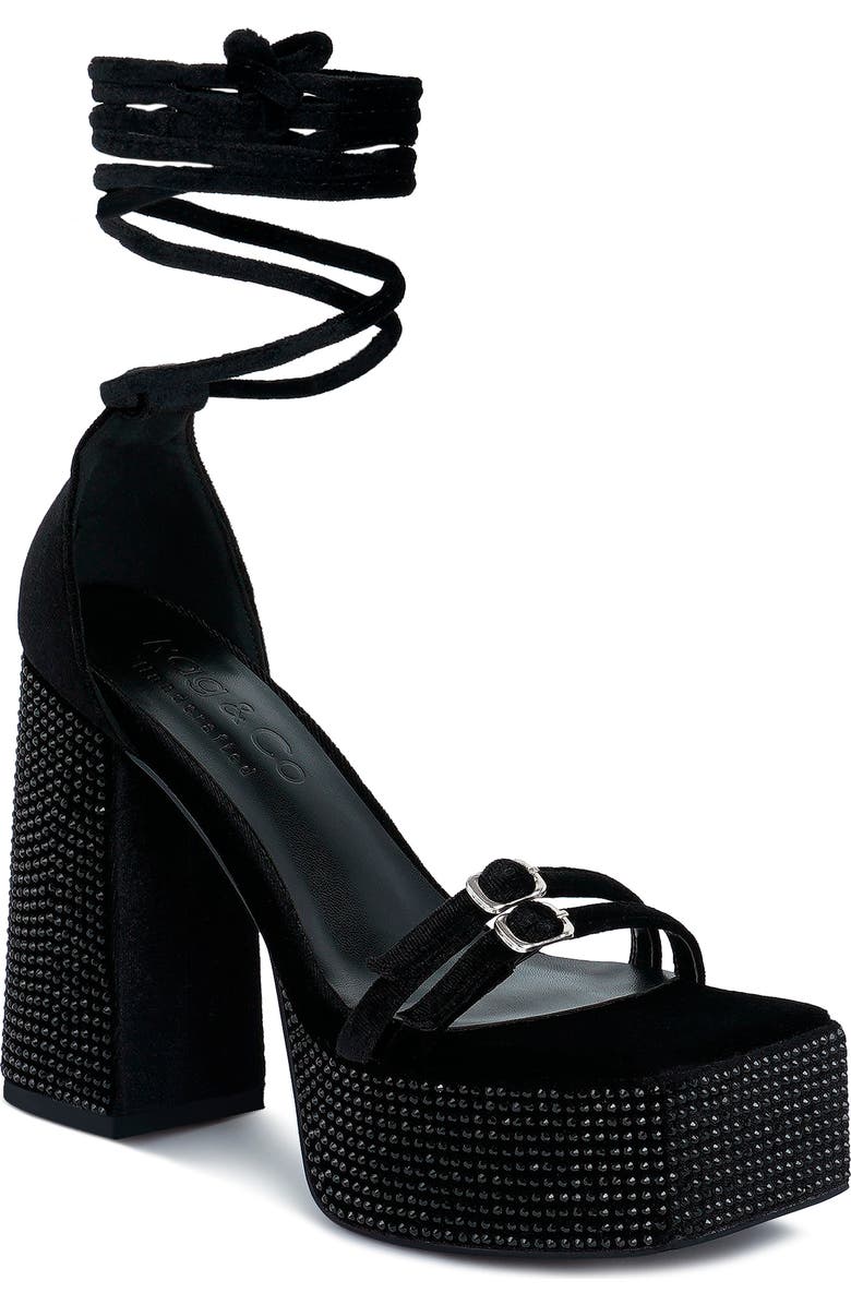 Rag & Co Firecrown Ankle Wrap Platform Sandal, Main, color,