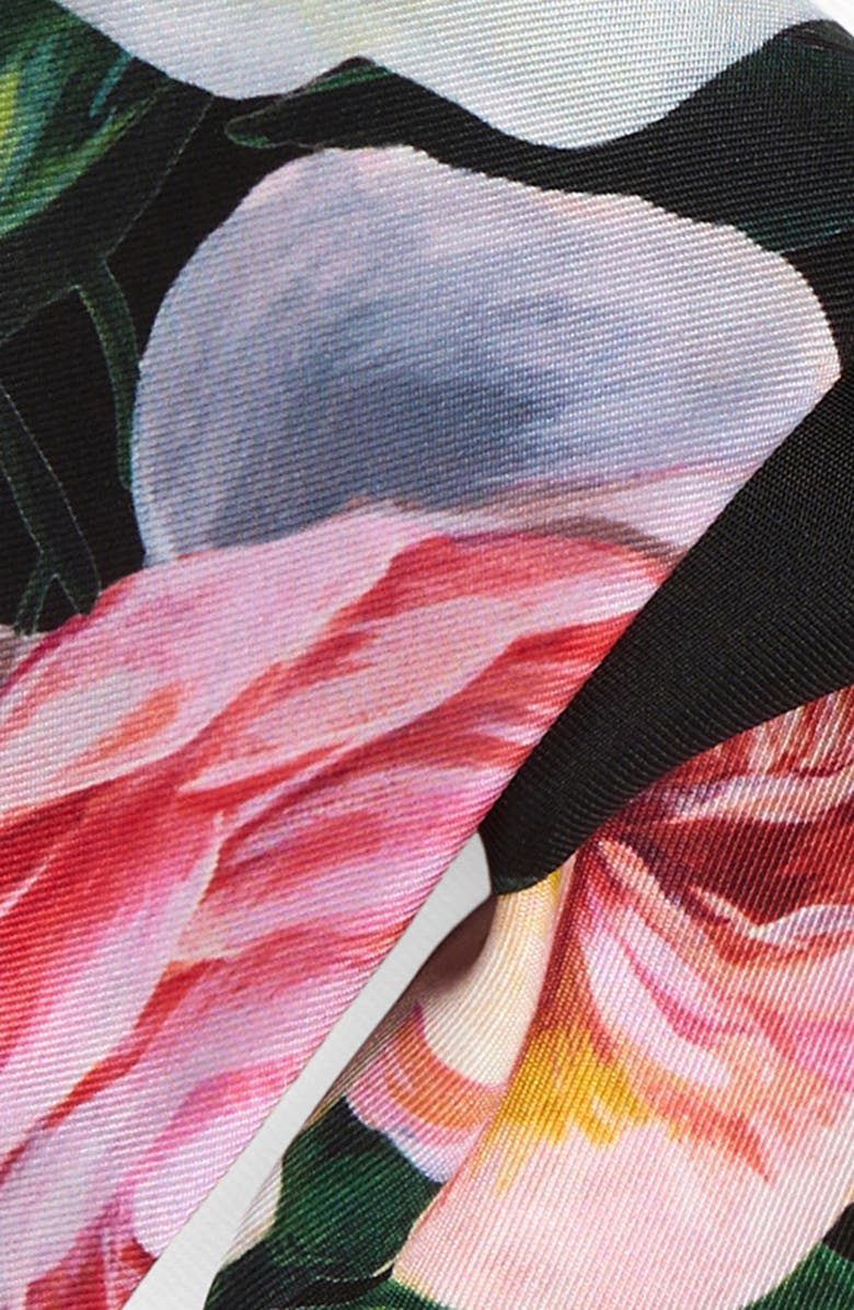 Dolce&Gabbana Floral Skinny Silk Scarf, Alternate, color, 