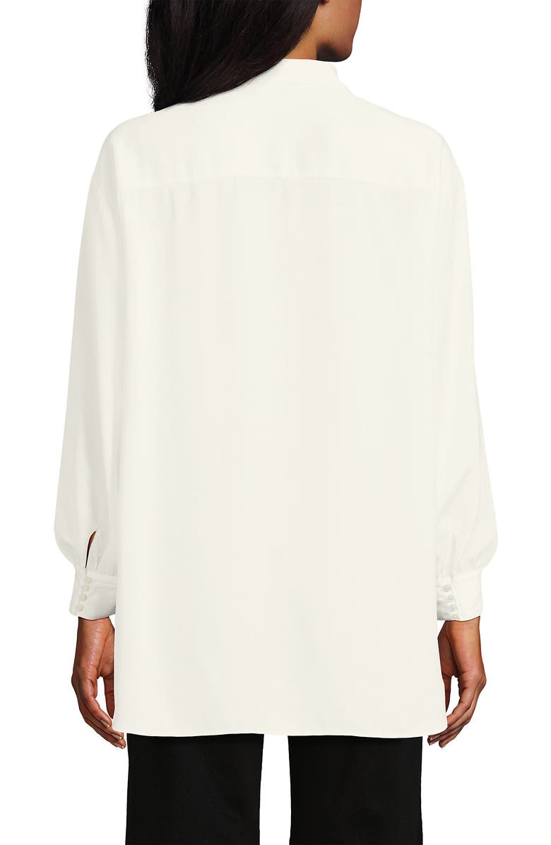 Lands' End Long Sleeve Oversized Satin Buttondown Tunic, Alternate, color,