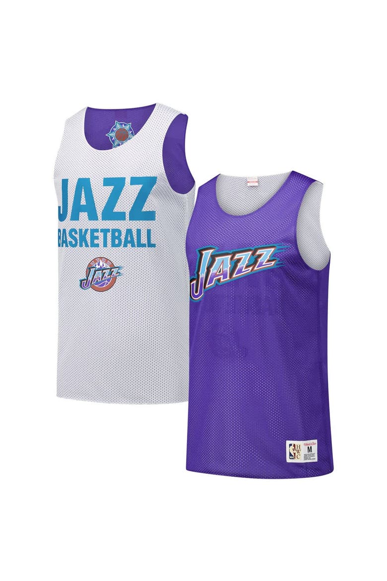 Men's Mitchell & Ness Purple Utah Jazz Hardwood Classics Reversible Mesh Practice Jersey, Alternate, color, Purple