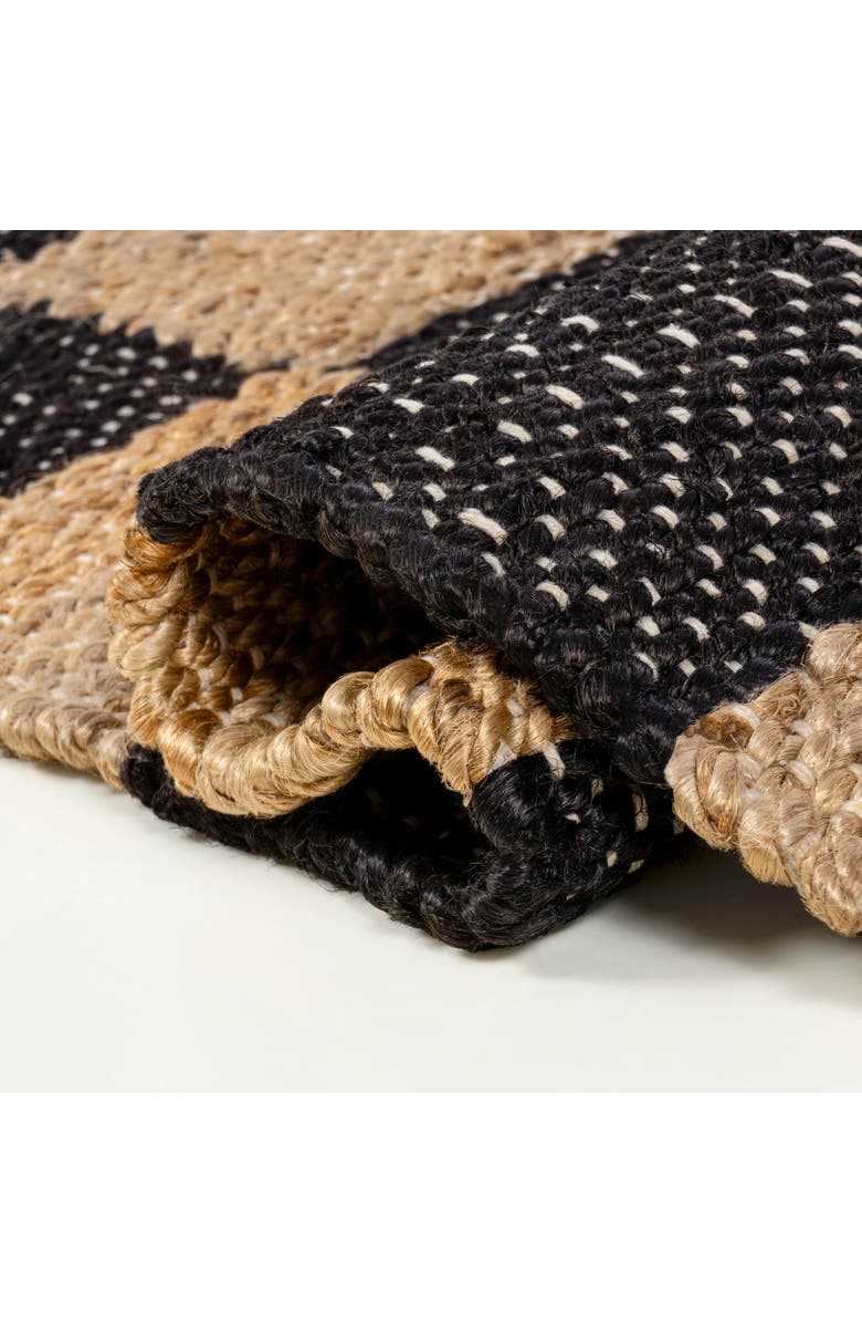 JONATHAN Y Theo Modern Farmhouse Woven Jute Checkerboard Area Rug, Alternate, color, Natural/Black