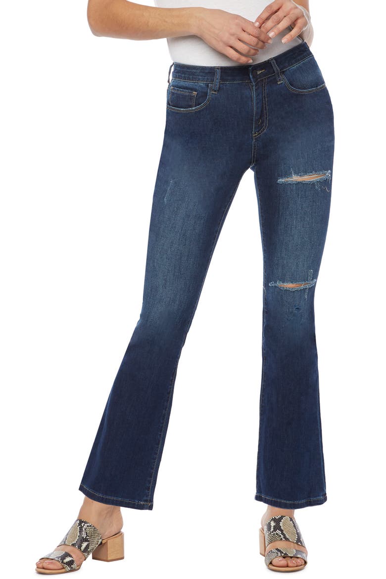 WASH LAB Olivia Baby Flare Jeans, Main, color, TAPESTRY BLUE