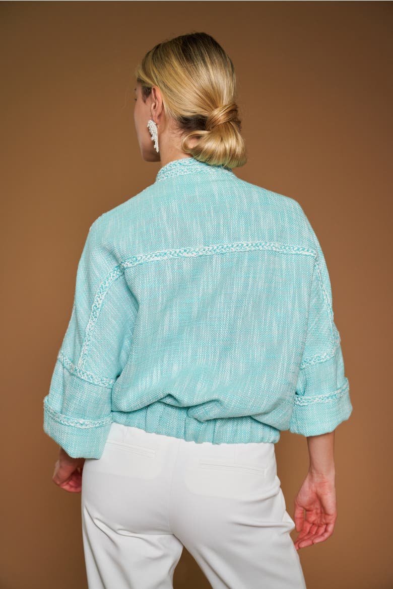 Casual Tweed Jacket With Trimming Italian two-tone, Alternate, color, Mint