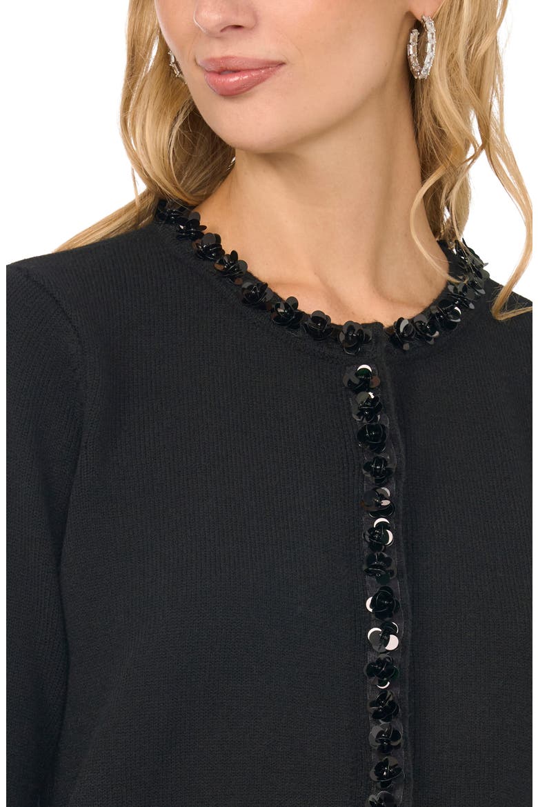 Paillette Cardigan, Alternate, color, RICH BLACK