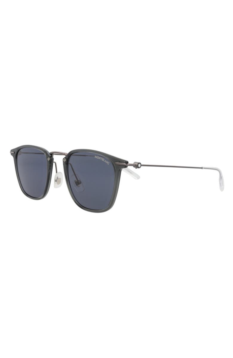 Montblanc 49mm Round Sunglasses, Alternate, color, Grey Ruthenium Blue