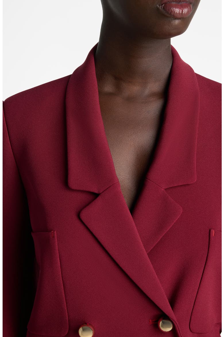 Double Breasted Stretch Cady Blazer, Alternate, color, RASPBERRY