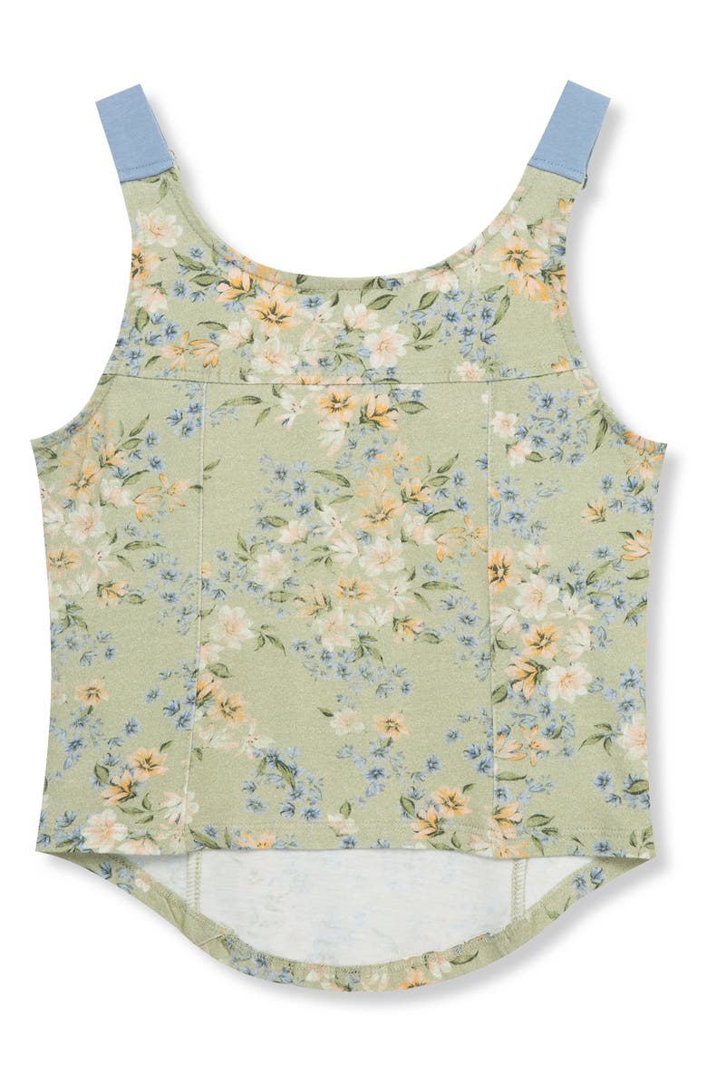 Truce Kids' Floral Tank Top, Main, color, Green Print