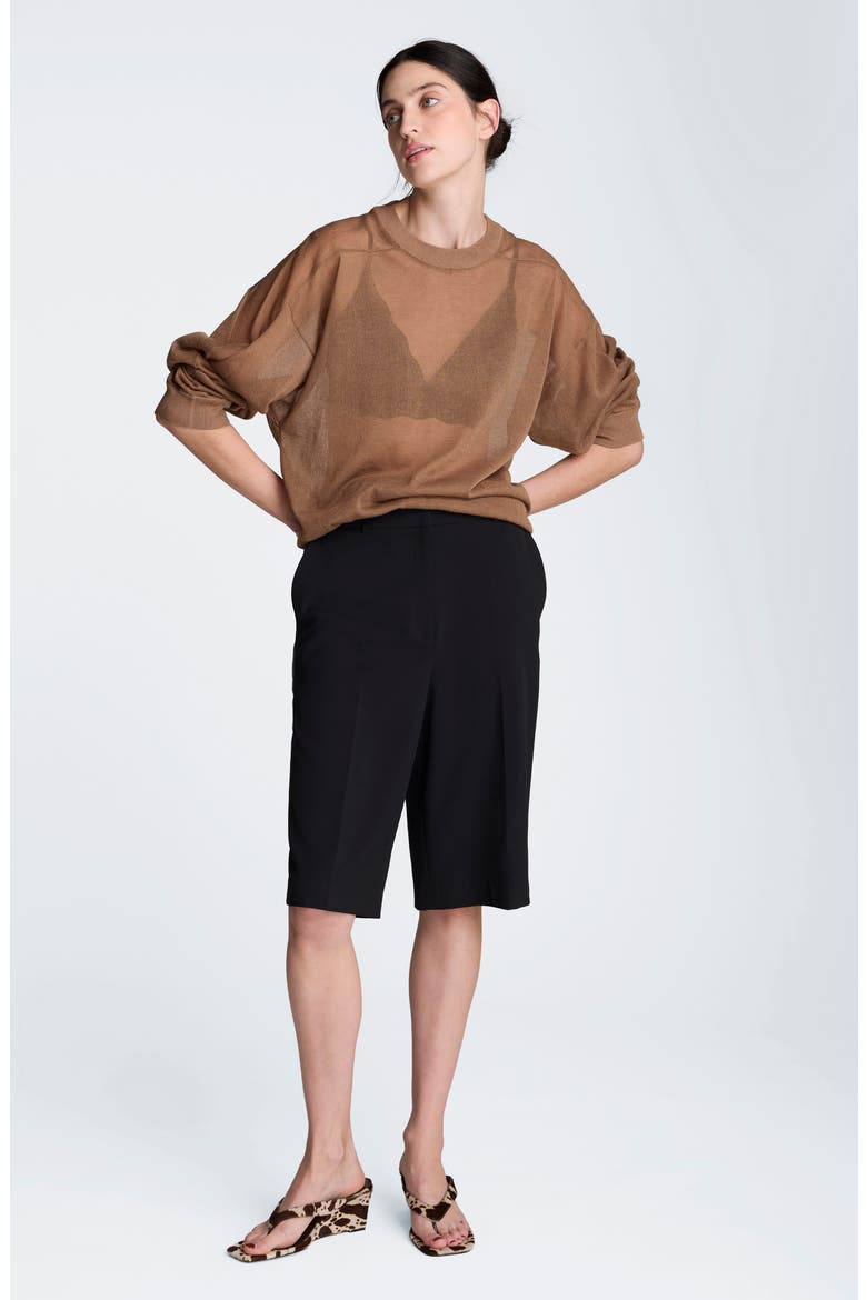 Sheer Crewneck Sweatshirt, Alternate, color, MESQUITE