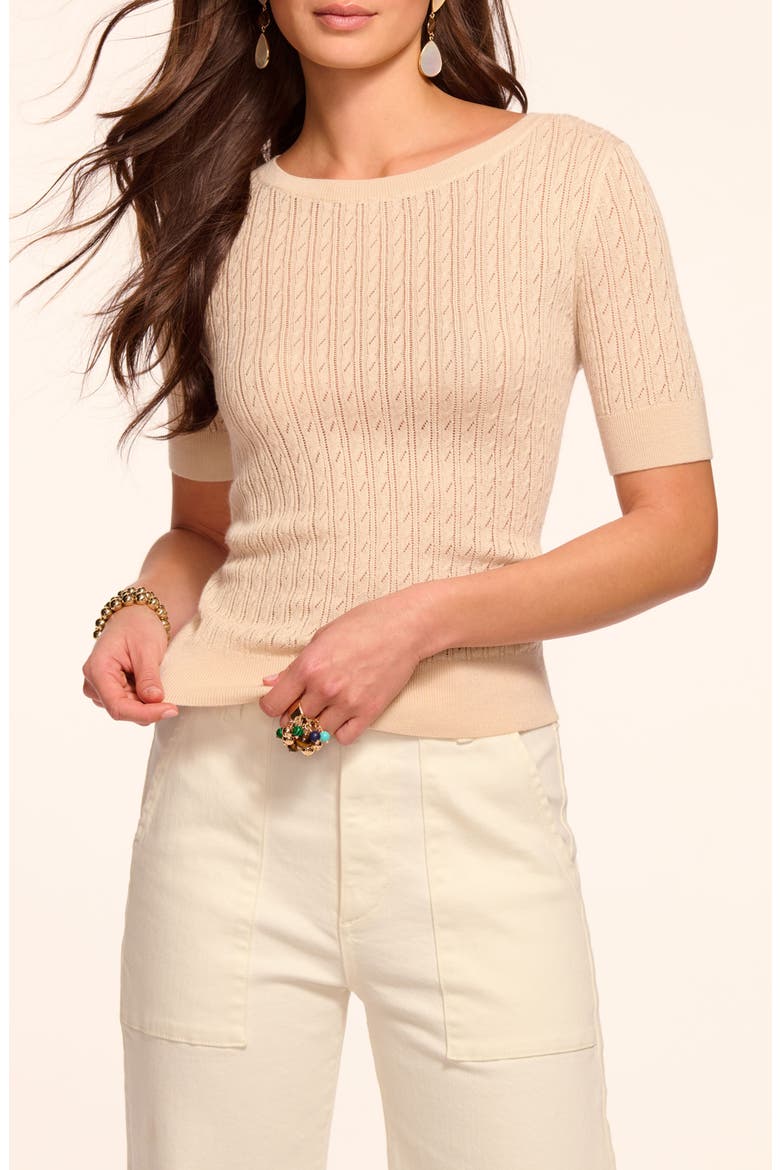 Elliott Silk & Cashmere Pointelle Sweater, Main, color, SANDSTONE