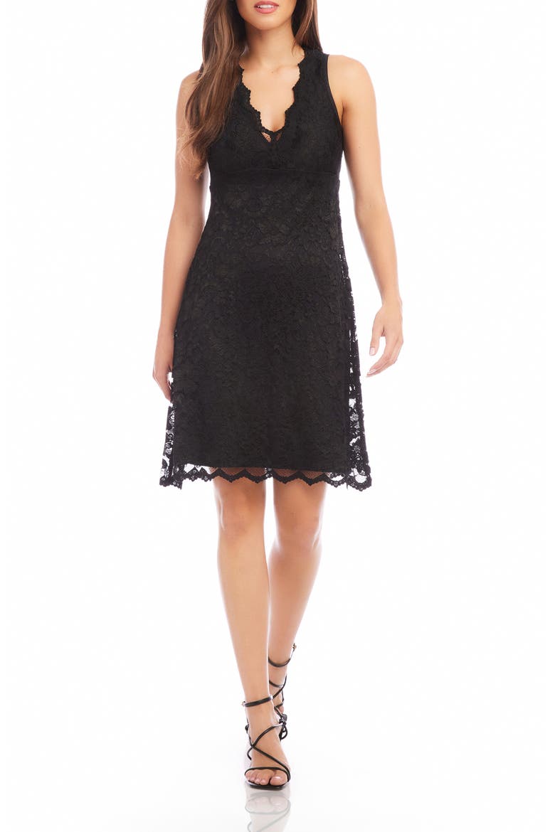 Lace Cocktail Dress, Main, color, BLACK