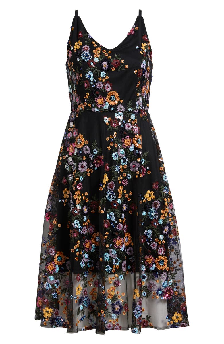 Sam Edelman Sequin Floral Mesh Dress, Alternate, color, 