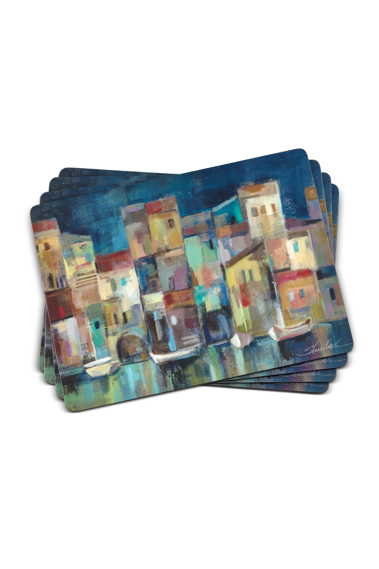 Evening Port Set of 4 Cork Back Placemats, Main, color, Multi