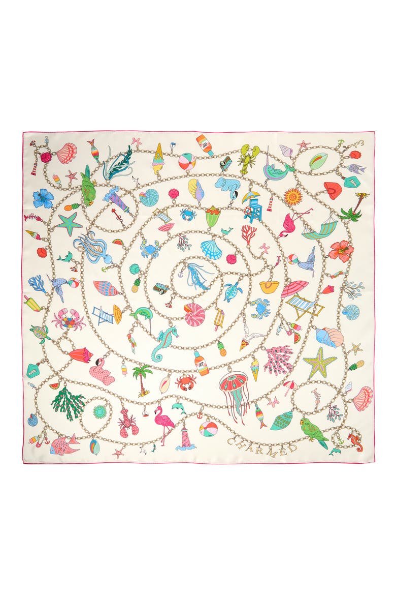 Charmed Life Silk Scarf, Alternate, color, IVORY MULTI