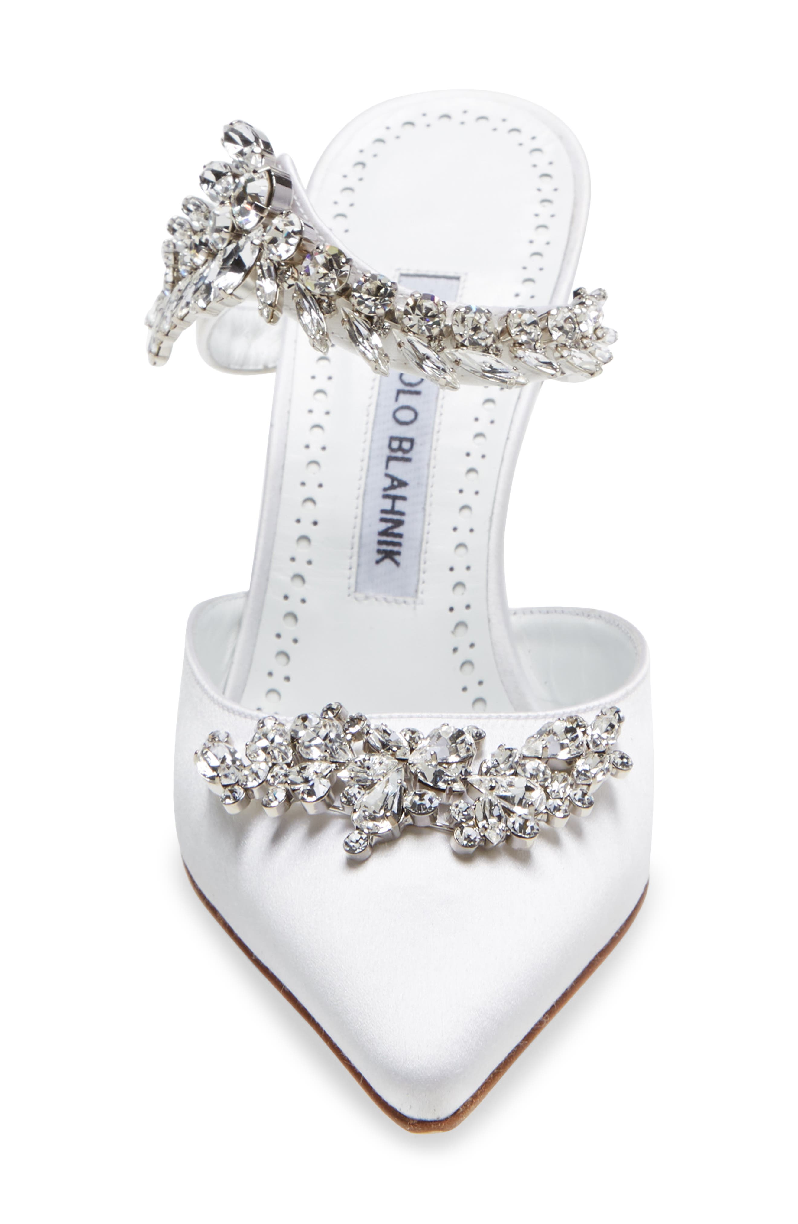 Manolo Blahnik Lurum Crystal Leaf Mule, Alternate, color, 
