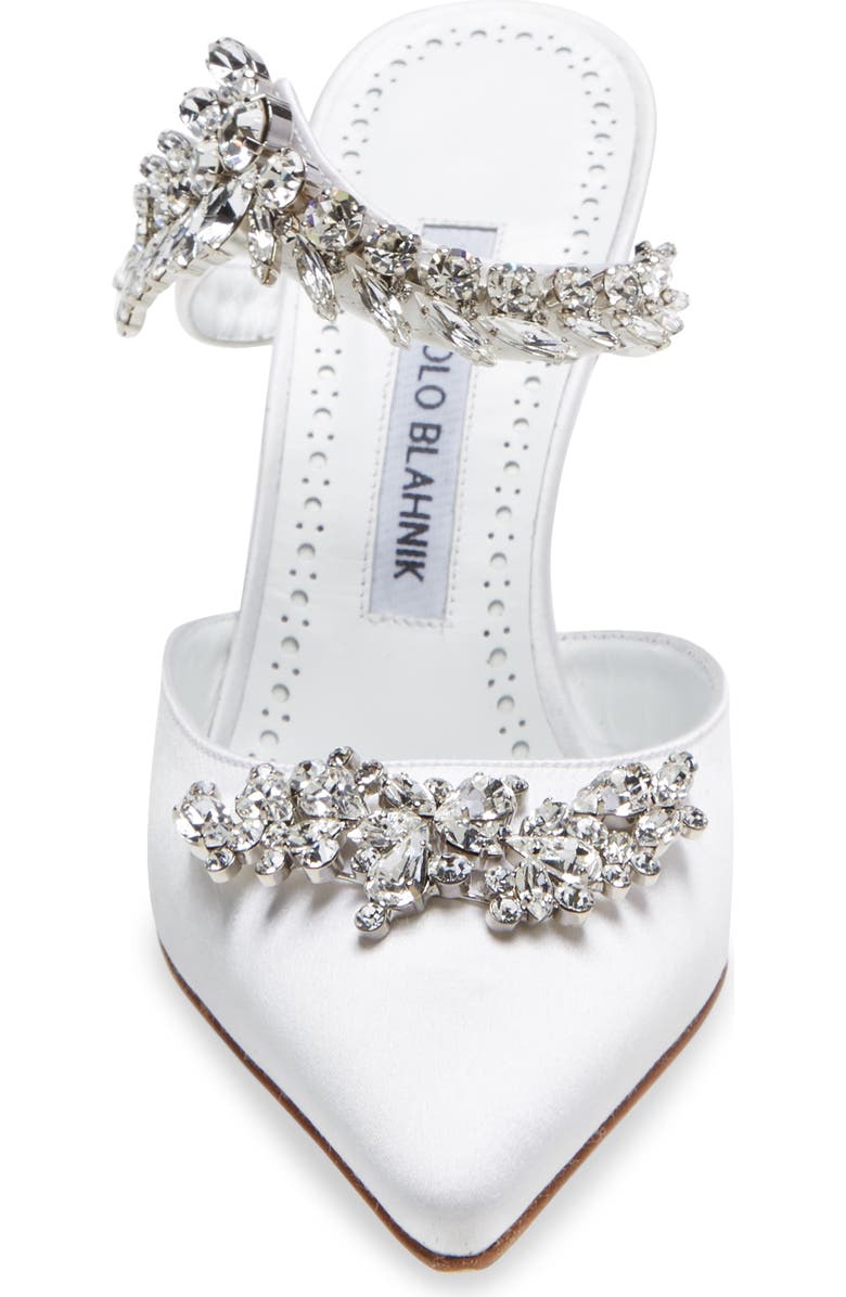 Manolo Blahnik Lurum Crystal Leaf Mule, Alternate, color,
