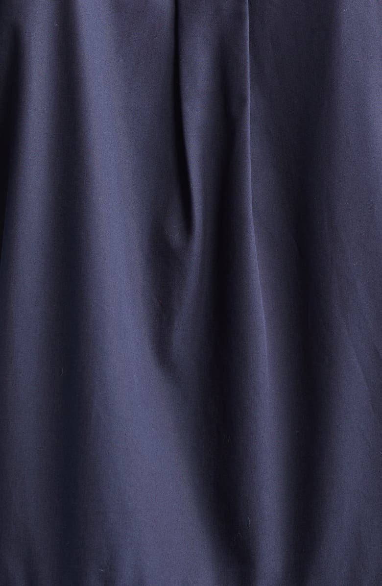 Sandy Liang Ensemble Ruffle Cotton Poplin Midi Dress, Alternate, color, Navy