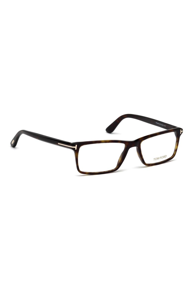 56mm Geometric Optical Glasses, Alternate, color, HAVANA ROSE GOLD / T LOGO