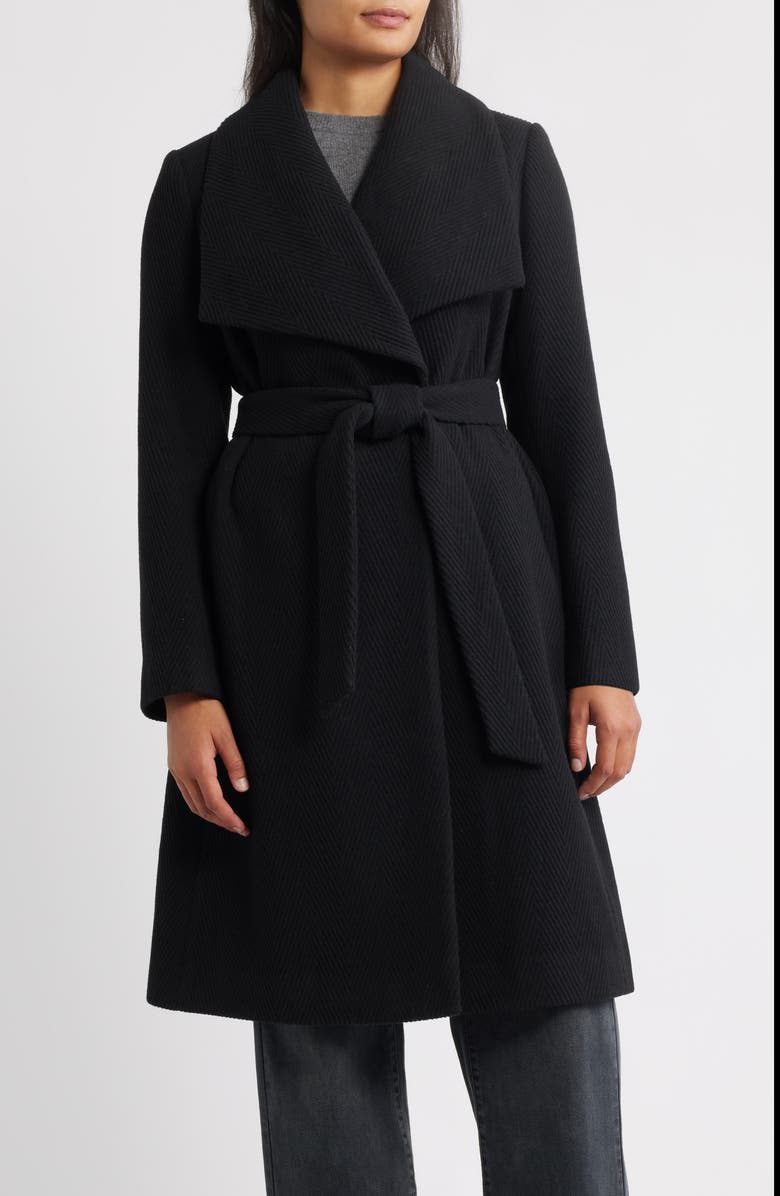 Sam Edelman Chevron Pattern Tie Waist Coat, Main, color, Black