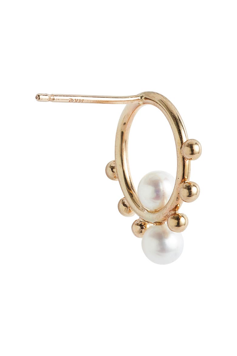 Circle Bubble Cultured Pearl Drop Earrings, Alternate, color, GOLD